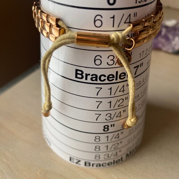 Michael Kors Rose Gold Tone Adjustable Watch Link Style silk corded bracelet - Picture 15 of 15